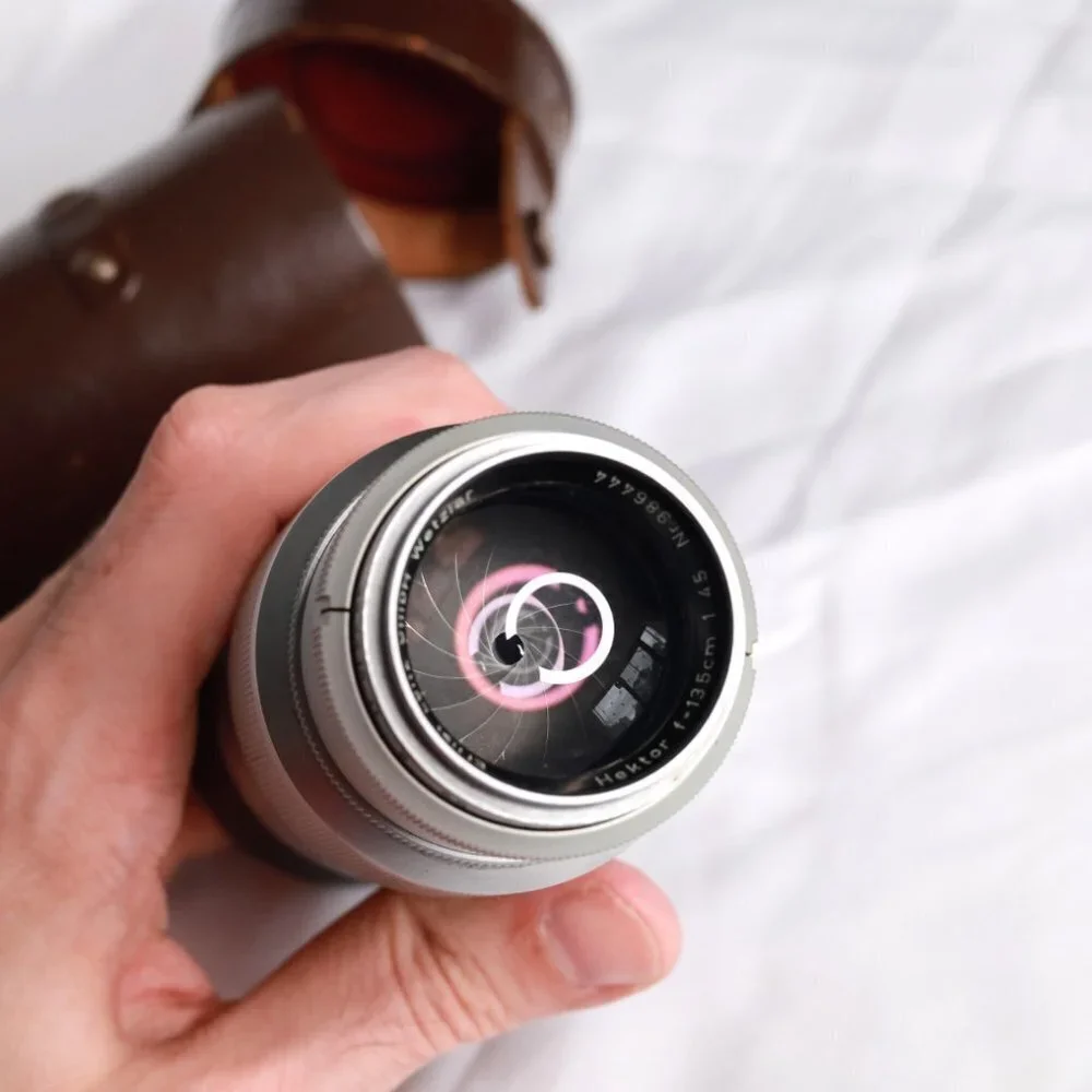 Leica Hektor Camera Lens with Leather Case